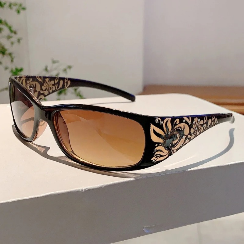 Sunglasses Cat Eye - Modne damskie okulary przeciwsłoneczne z cyrkoniami,