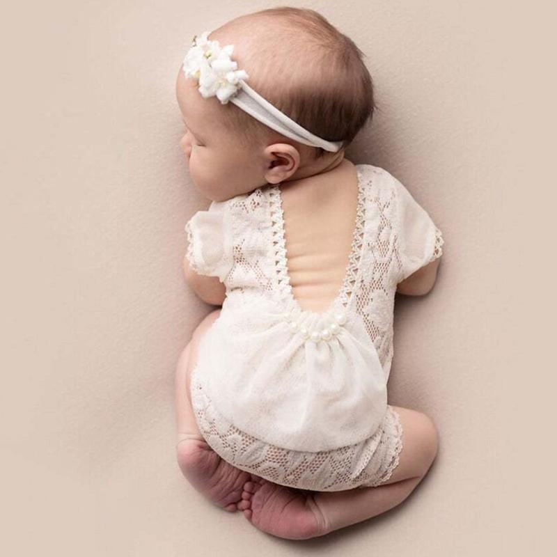 Headband Summer Knit - J2HD noworodka fotografia rekwizyty dziewczęcy koronkowy