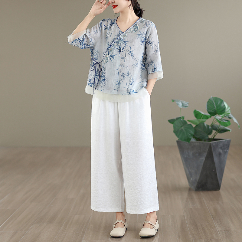 Elegancki zestaw damski: baweł – Linen Pant Wide recenzja i cena