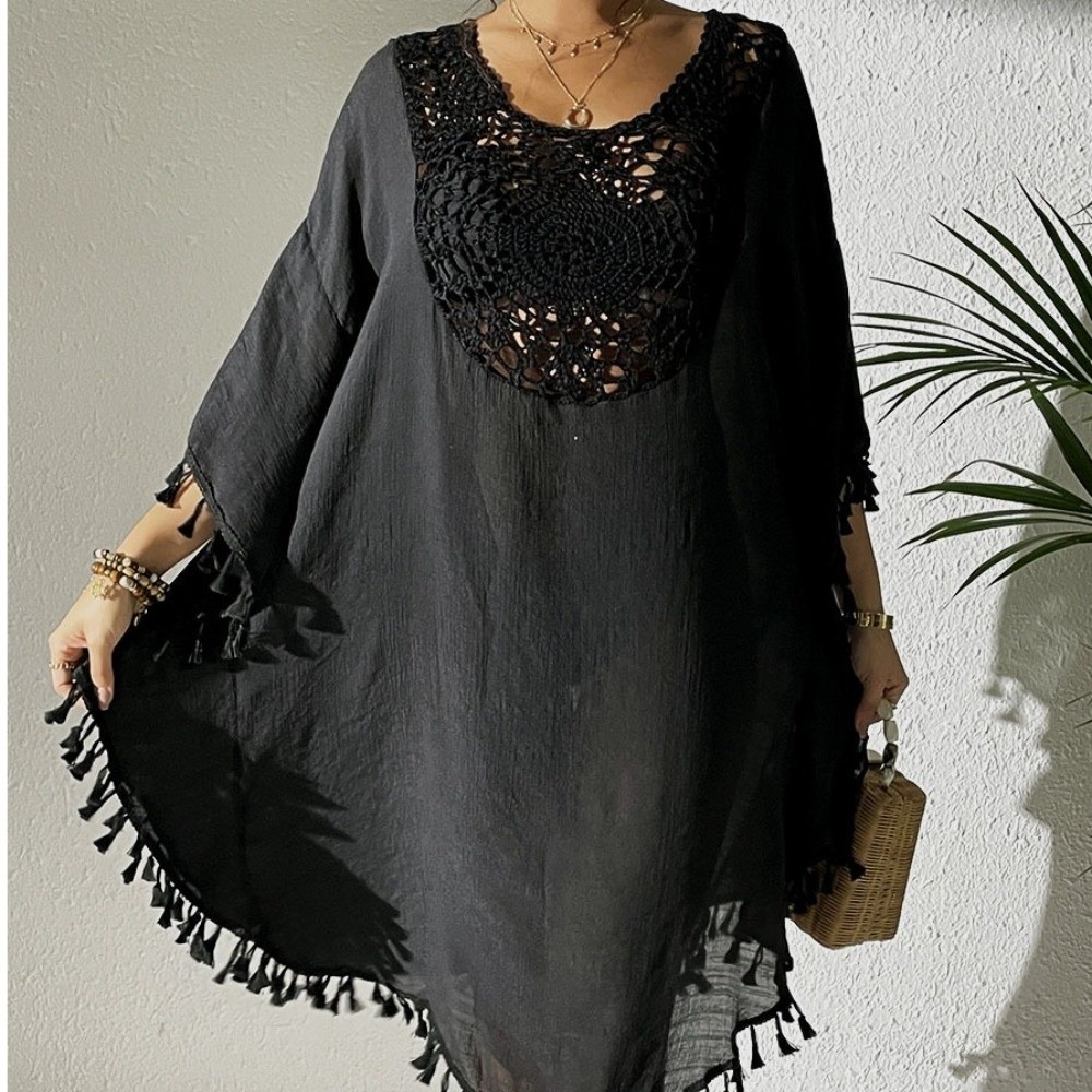 Kwadratowy Dekolt Letnia Ochro – Cover Up Kaftan recenzja i cena