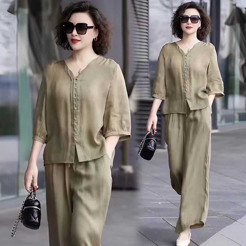 łniany i lniany zestaw damski  – Linen Pant Wide recenzja i cena