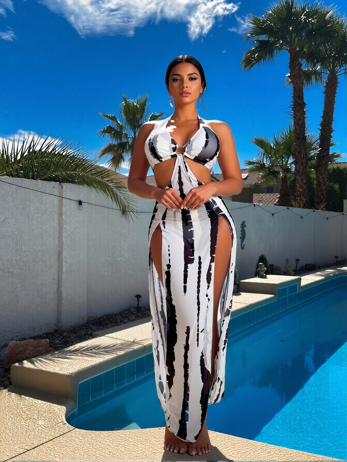 Nowy czarno-biały zestaw bikin – Maxi Dress Halter recenzja i cena