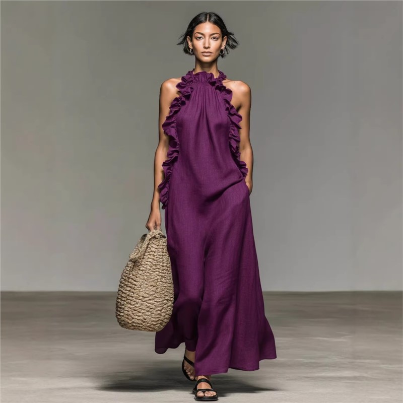 Damska seksowna sukienka maxi  – Maxi Dress Halter recenzja i cena